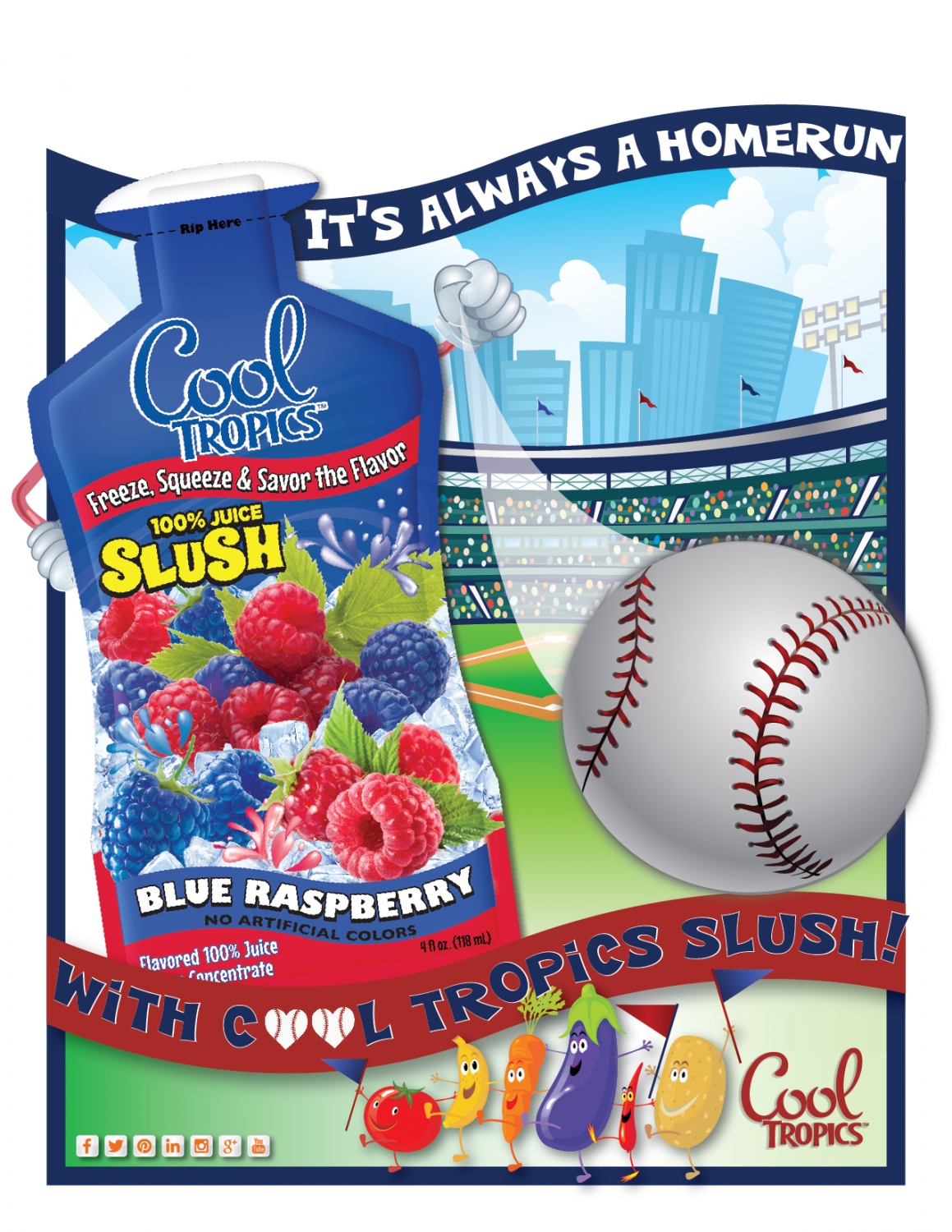 Baseball Homerun Cool Tropics